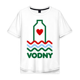 Мужская футболка хлопок Oversize с принтом Vodny в Тюмени, 100% хлопок | свободный крой, круглый ворот, “спинка” длиннее передней части | vodny | водный | музыка | музыка для души | регги