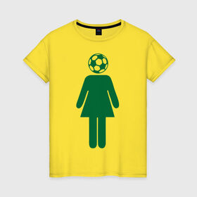 Женская футболка хлопок с принтом football girl в Тюмени, 100% хлопок | прямой крой, круглый вырез горловины, длина до линии бедер, слегка спущенное плечо | 