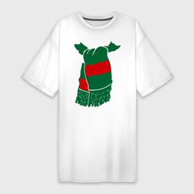Платье-футболка хлопок с принтом Локомотив шарф в Тюмени,  |  | болельщик | локомотив шарф | спорт | футбол | шарф