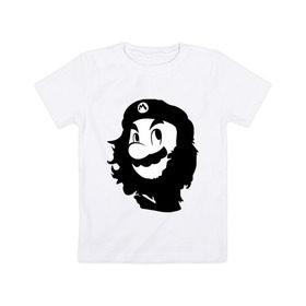 Детская футболка хлопок с принтом Che Mario в Тюмени, 100% хлопок | круглый вырез горловины, полуприлегающий силуэт, длина до линии бедер | nintendo | марио | нинтендо | че гевара
