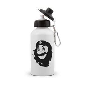 Бутылка спортивная с принтом Che Mario в Тюмени, металл | емкость — 500 мл, в комплекте две пластиковые крышки и карабин для крепления | nintendo | марио | нинтендо | че гевара