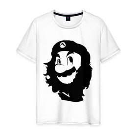 Мужская футболка хлопок с принтом Che Mario в Тюмени, 100% хлопок | прямой крой, круглый вырез горловины, длина до линии бедер, слегка спущенное плечо. | nintendo | марио | нинтендо | че гевара