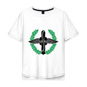 Мужская футболка хлопок Oversize с принтом Символ военно-воздушных сил в Тюмени, 100% хлопок | свободный крой, круглый ворот, “спинка” длиннее передней части | крылья