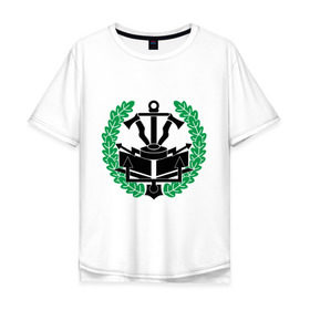 Мужская футболка хлопок Oversize с принтом Символ инженерных войск в Тюмени, 100% хлопок | свободный крой, круглый ворот, “спинка” длиннее передней части | армия | ив | инженерные войска | инженеры | нашивка | силовые структуры | символ