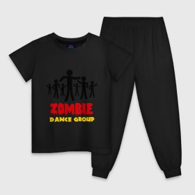 Детская пижама хлопок с принтом Zombie dance group в Тюмени, 100% хлопок |  брюки и футболка прямого кроя, без карманов, на брюках мягкая резинка на поясе и по низу штанин
 | dj | rnb | zombie dance group | зомби танцевальная группа | клубные | мертвецы | танцы