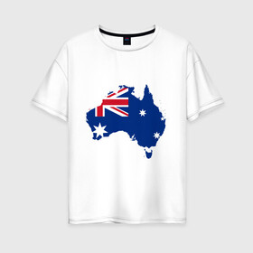 Женская футболка хлопок Oversize с принтом Флаг Австралии в Тюмени, 100% хлопок | свободный крой, круглый ворот, спущенный рукав, длина до линии бедер
 | 