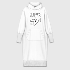 Платье удлиненное хлопок с принтом Flipper в Тюмени,  |  | nirvana | акула | курта кобейна flipper | музыка | рок