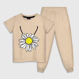 Детская пижама хлопок с принтом Подвеска-ромашка в Тюмени, 100% хлопок |  брюки и футболка прямого кроя, без карманов, на брюках мягкая резинка на поясе и по низу штанин
 | 8 марта | девушкам | идеи подарков | подвеска | ромашка | цветы