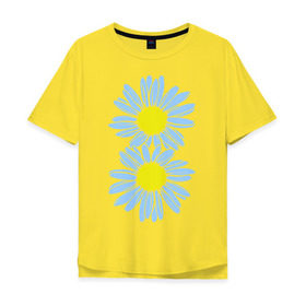 Мужская футболка хлопок Oversize с принтом Восьмёрка из ромашек в Тюмени, 100% хлопок | свободный крой, круглый ворот, “спинка” длиннее передней части | 8 марта | восьмёрка из ромашек | идеи подарков | март | подарки | ромашки | цветы