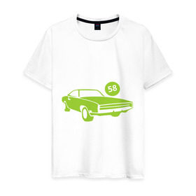 Мужская футболка хлопок с принтом машина семидесятые в Тюмени, 100% хлопок | прямой крой, круглый вырез горловины, длина до линии бедер, слегка спущенное плечо. | автомобильные | автотюнинг | гонки | машина семидесятые | машины | тачки