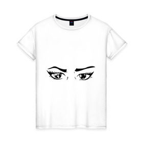 Женская футболка хлопок с принтом Хищница в Тюмени, 100% хлопок | прямой крой, круглый вырез горловины, длина до линии бедер, слегка спущенное плечо | 