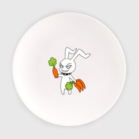 Тарелка с принтом Злой зайчик в Тюмени, фарфор | диаметр - 210 мм
диаметр для нанесения принта - 120 мм | животные | зайка | злой зайчик | кролик | морковка | прикольные картинки
