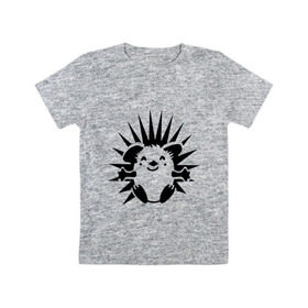 Детская футболка хлопок с принтом Веселый ёжик в Тюмени, 100% хлопок | круглый вырез горловины, полуприлегающий силуэт, длина до линии бедер | веселый ёжик | ежик | животные | иголки | милый ежик | прикольные картинки