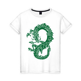 Женская футболка хлопок с принтом Древний китайский дракон в Тюмени, 100% хлопок | прямой крой, круглый вырез горловины, длина до линии бедер, слегка спущенное плечо | дракон | древний китайский дракон | монстры | привидения и дьяволы | прикольные картинки