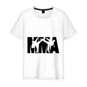 Мужская футболка хлопок с принтом Mixed martial arts в Тюмени, 100% хлопок | прямой крой, круглый вырез горловины, длина до линии бедер, слегка спущенное плечо. | mixed martial arts | единоборства | спорт