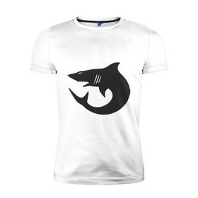 Мужская футболка премиум с принтом Акулы (Sharks) в Тюмени, 92% хлопок, 8% лайкра | приталенный силуэт, круглый вырез ворота, длина до линии бедра, короткий рукав | акулы