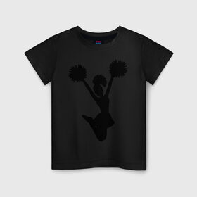 Детская футболка хлопок с принтом Черлидерша в Тюмени, 100% хлопок | круглый вырез горловины, полуприлегающий силуэт, длина до линии бедер | болельщица | разное спортивное | спорт | черлидерша