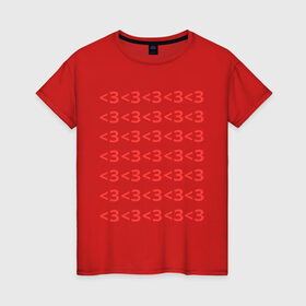 Женская футболка хлопок с принтом смайлики сердечко в Тюмени, 100% хлопок | прямой крой, круглый вырез горловины, длина до линии бедер, слегка спущенное плечо | девушкам | знаки любви | сердце | смайлики сердечко