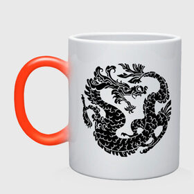 Кружка хамелеон с принтом Китайский древний дракон в Тюмени, керамика | меняет цвет при нагревании, емкость 330 мл | дракон | дьяволы | китайский дракон | китайский древний дракон | монстры | прикольные картинки