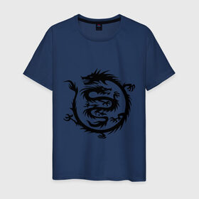Мужская футболка хлопок с принтом Двойной дракон в Тюмени, 100% хлопок | прямой крой, круглый вырез горловины, длина до линии бедер, слегка спущенное плечо. | двойной дракон | дракон | монстры | привидения и дьяволы | прикольные картинки