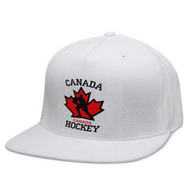 Кепка снепбек с прямым козырьком с принтом Канада хоккей (Canada Hockey) в Тюмени, хлопок 100% |  | canada hockey | канада хоккей | лед | спорт | хоккей | шайба