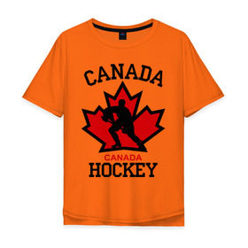Мужская футболка хлопок Oversize с принтом Канада хоккей (Canada Hockey) в Тюмени, 100% хлопок | свободный крой, круглый ворот, “спинка” длиннее передней части | canada hockey | канада хоккей | лед | спорт | хоккей | шайба