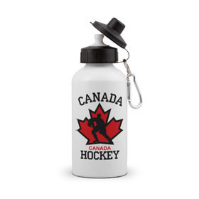 Бутылка спортивная с принтом Канада хоккей (Canada Hockey) в Тюмени, металл | емкость — 500 мл, в комплекте две пластиковые крышки и карабин для крепления | canada hockey | канада хоккей | лед | спорт | хоккей | шайба