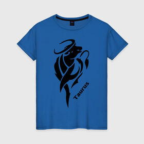 Женская футболка хлопок с принтом Телец (Taurus) в Тюмени, 100% хлопок | прямой крой, круглый вырез горловины, длина до линии бедер, слегка спущенное плечо | taurus | знаки зодиака | прикольные картинки | телец