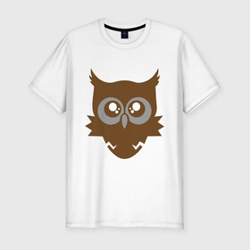 Мужская футболка премиум с принтом Совёнок в Тюмени, 92% хлопок, 8% лайкра | приталенный силуэт, круглый вырез ворота, длина до линии бедра, короткий рукав | сова