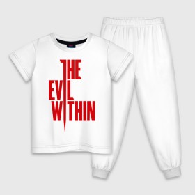 Детская пижама хлопок с принтом The Evil Within в Тюмени, 100% хлопок |  брюки и футболка прямого кроя, без карманов, на брюках мягкая резинка на поясе и по низу штанин
 | the evil within | зло | игры