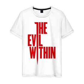 Мужская футболка хлопок с принтом The Evil Within в Тюмени, 100% хлопок | прямой крой, круглый вырез горловины, длина до линии бедер, слегка спущенное плечо. | the evil within | зло | игры