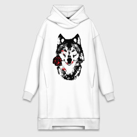 Платье-худи хлопок с принтом Модный дизайн   Волк и Роза в Тюмени,  |  | волки | модный дизайн   волк и роза | прикольные картинки | роза | цветы