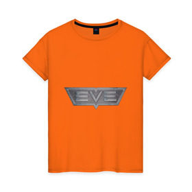 Женская футболка хлопок с принтом EVE online в Тюмени, 100% хлопок | прямой крой, круглый вырез горловины, длина до линии бедер, слегка спущенное плечо | eve online | игры