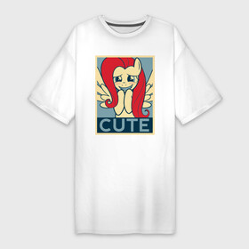 Платье-футболка хлопок с принтом Fluttershy cute в Тюмени,  |  | fluttershy | my little pony | swag | дружба   это чудо | мультфильм | пони | поняши | поняшки | сваг | свэг | флаттершай