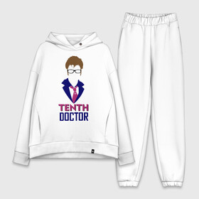 Женский костюм хлопок Oversize с принтом Десятый Доктор в Тюмени,  |  | doctor | doсtor who | десятый доктор | доктор | доктор кто | дэвид теннант | сериалы