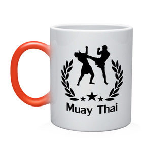 Кружка хамелеон с принтом Muay Thai (Тайский бокс) в Тюмени, керамика | меняет цвет при нагревании, емкость 330 мл | muay thai | бокс | спорт | тайский бокс