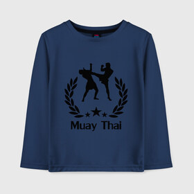 Детский лонгслив хлопок с принтом Muay Thai (Тайский бокс) в Тюмени, 100% хлопок | круглый вырез горловины, полуприлегающий силуэт, длина до линии бедер | muay thai | бокс | спорт | тайский бокс