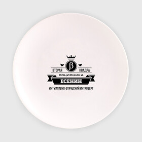 Тарелка 3D с принтом Соционика Есенин в Тюмени, фарфор | диаметр - 210 мм
диаметр для нанесения принта - 120 мм | Тематика изображения на принте: есенин