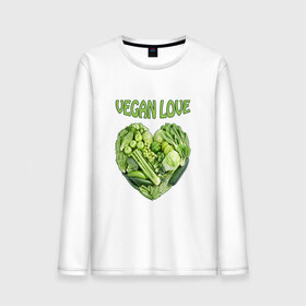 Мужской лонгслив хлопок с принтом Вегетарианцы - Я никого не ем! в Тюмени, 100% хлопок |  | Тематика изображения на принте: vegan | вегетарианцы | капуста | луг | овощи | я никого не ем | яблоко