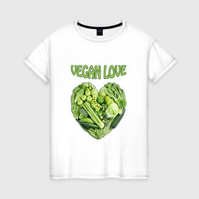 Женская футболка хлопок с принтом Вегетарианцы - Я никого не ем! в Тюмени, 100% хлопок | прямой крой, круглый вырез горловины, длина до линии бедер, слегка спущенное плечо | vegan | вегетарианцы | капуста | луг | овощи | я никого не ем | яблоко