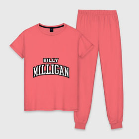 Женская пижама хлопок с принтом Billy Milligan Rap в Тюмени, 100% хлопок | брюки и футболка прямого кроя, без карманов, на брюках мягкая резинка на поясе и по низу штанин | billy milligan rap | rap | русский рэп