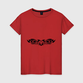 Женская футболка хлопок с принтом Татуировка с сердцем в Тюмени, 100% хлопок | прямой крой, круглый вырез горловины, длина до линии бедер, слегка спущенное плечо | прикольные картинки | татуировка с сердцем | трайблы и узоры