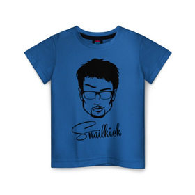 Детская футболка хлопок с принтом Snailkick в Тюмени, 100% хлопок | круглый вырез горловины, полуприлегающий силуэт, длина до линии бедер | snailkick | youtube | блоггер | блогер | видеоблоггер | видеоблогер | снэйлкик | ютьюб