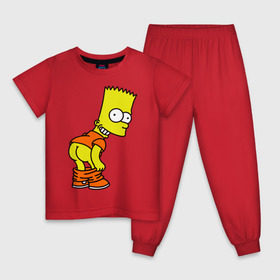 Детская пижама хлопок с принтом Барт Симпсон Simpson в Тюмени, 100% хлопок |  брюки и футболка прямого кроя, без карманов, на брюках мягкая резинка на поясе и по низу штанин
 | Тематика изображения на принте: барт симпсон simpson | симпсоны