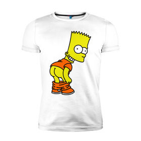 Мужская футболка премиум с принтом Барт Симпсон Simpson в Тюмени, 92% хлопок, 8% лайкра | приталенный силуэт, круглый вырез ворота, длина до линии бедра, короткий рукав | барт симпсон simpson | симпсоны