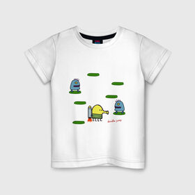 Детская футболка хлопок с принтом Doodle Jump в Тюмени, 100% хлопок | круглый вырез горловины, полуприлегающий силуэт, длина до линии бедер | doodle jump | дудл жамп | игры | мобильные игры