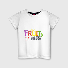 Детская футболка хлопок с принтом Fruit Ninja в Тюмени, 100% хлопок | круглый вырез горловины, полуприлегающий силуэт, длина до линии бедер | Тематика изображения на принте: fruit ninja | игры | мобильные игры | ниньзя | фруктовый ниньзя | фрукты