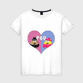 Женская футболка хлопок с принтом Pou в Тюмени, 100% хлопок | прямой крой, круглый вырез горловины, длина до линии бедер, слегка спущенное плечо | pou | игры | мобильные игры | поу