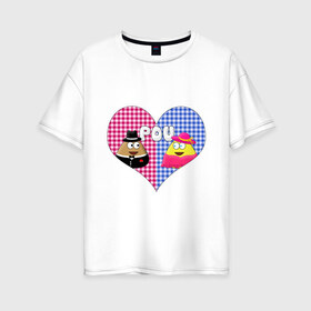 Женская футболка хлопок Oversize с принтом Pou в Тюмени, 100% хлопок | свободный крой, круглый ворот, спущенный рукав, длина до линии бедер
 | pou | игры | мобильные игры | поу