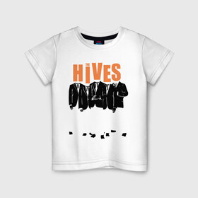 Детская футболка хлопок с принтом The Hives (пиджаки) в Тюмени, 100% хлопок | круглый вырез горловины, полуприлегающий силуэт, длина до линии бедер | Тематика изображения на принте: kubana 2014 | the hives | альтернатива | кубана 2014 | музыка | рок | с группами | фестиваль